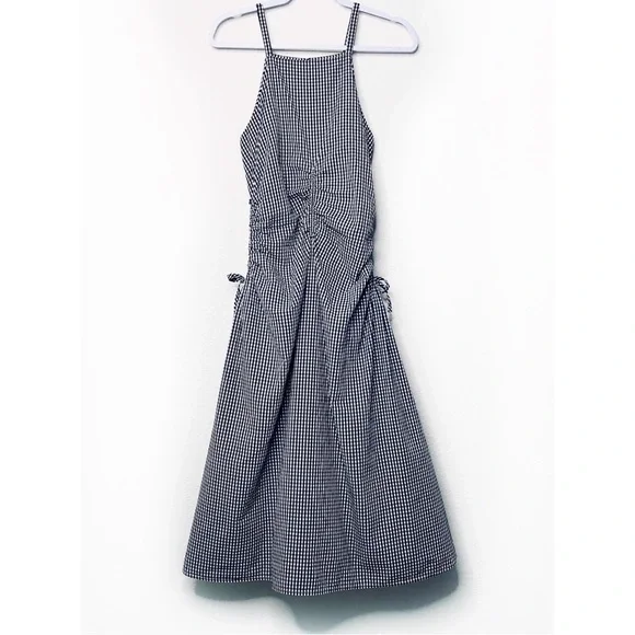 TOIT VOLANT Jurancon Dress Black & White Gingham Midi Sleeveless - Picture 6 of 16